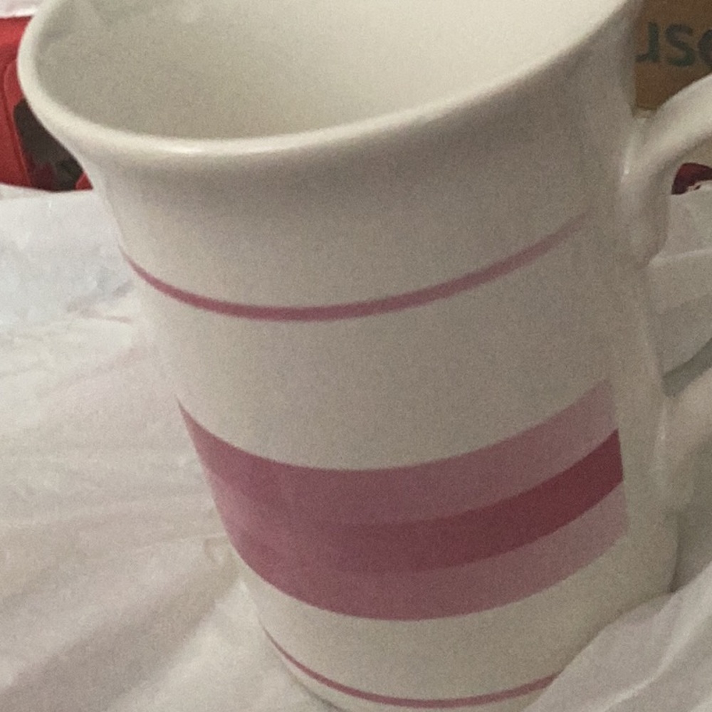 6 vintage Coree Collection Manoir colour striped tumbler mugs with handles